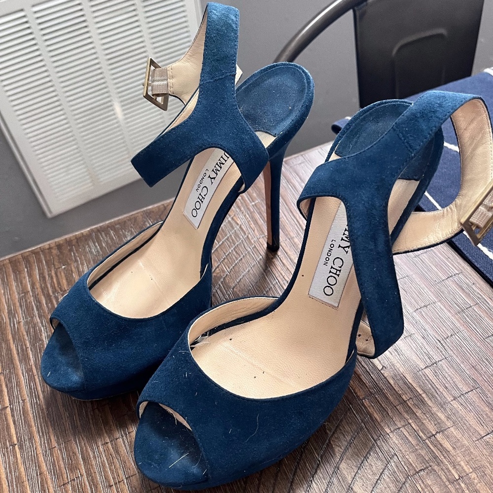 Jimmy Choo | Blue suede heels